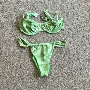 Blackbough lime green bathing suit with cup top